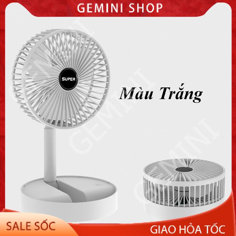 Quạt sạc tích điện mini gấp gọn FS002 mini cầm tay để bàn siêu mát pin dùng 8h 3 cấp độ gió GEMINI SHOP