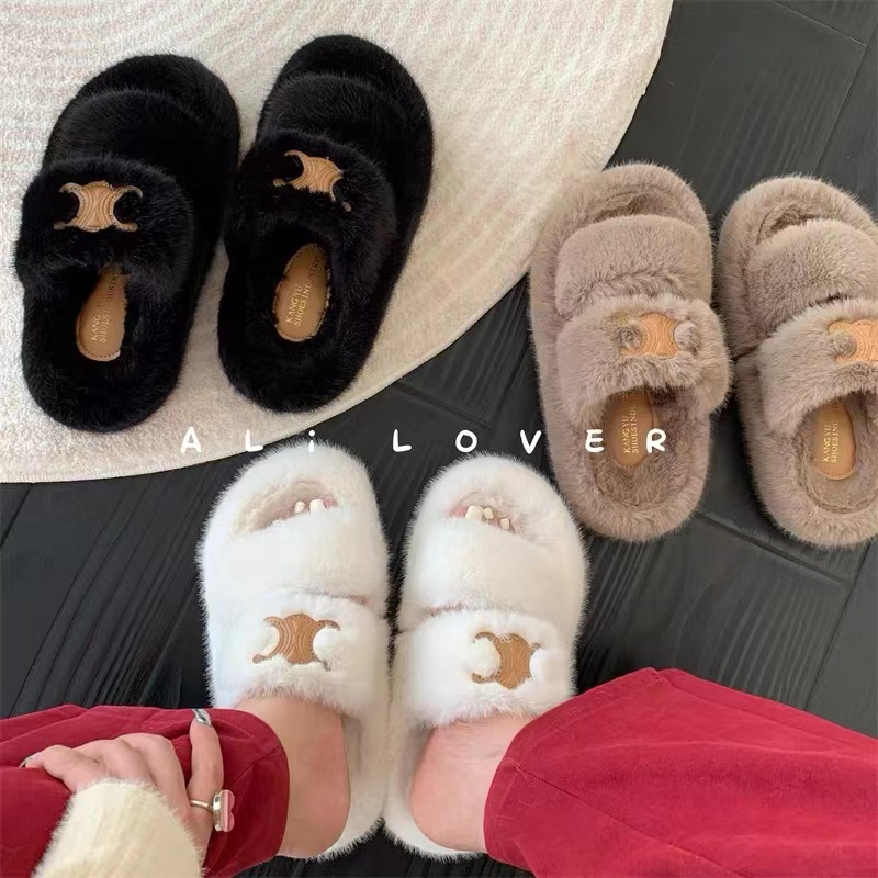 Dép Bông Cotton Đế Dày Thời Trang Thu Đông 2022 Mới Cho Nữ