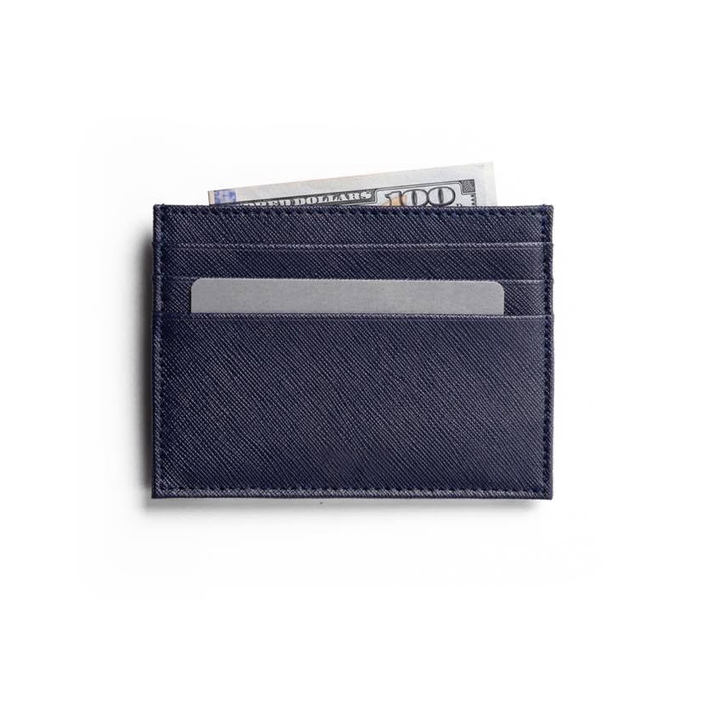 VÍ ĐỰNG THẺ MINI Cardholder ZERO Nhỏ Gọn Da Thật Vân Saffiano Cao Cấp Chống Thấm Nước Unisex Thương Hiệu DOLANTO