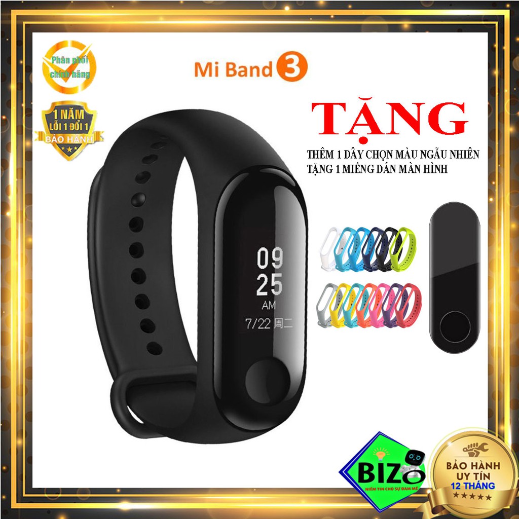 [CHÍNH HÃNG - BẢO HÀNH 12 THÁNG] Đồng hồ thông minh, vòng đeo tay thông minh xiaomi, mi band 3 Chính hãng