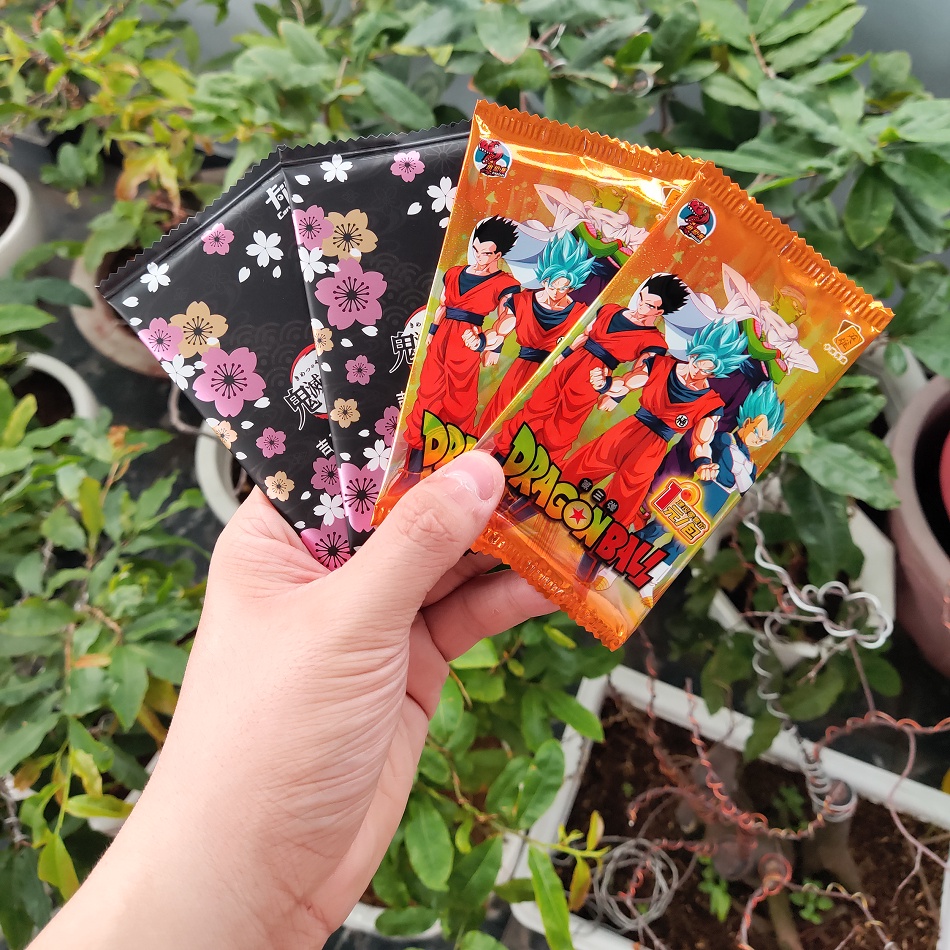 Set 5 ảnh thẻ nhân phẩm Anime Kimetsu No Yaiba, Naruto, One Piece, Dragon Ball, Waifu, Identity V, Conan