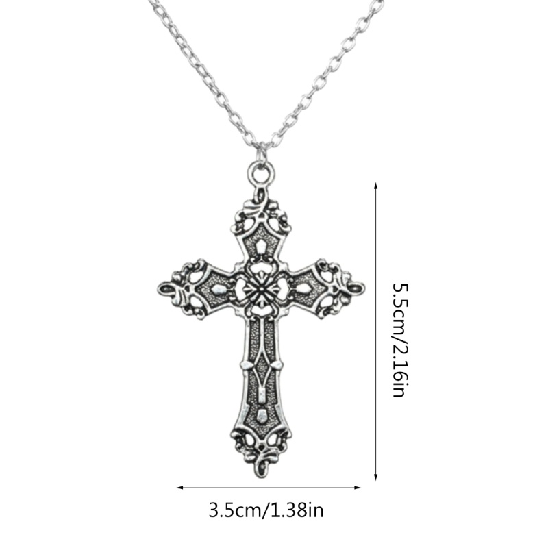 Vòng Cổ Choker Dây Xích Mặt Thánh Giá Phong Cách Gothic Punk Cổ Điển