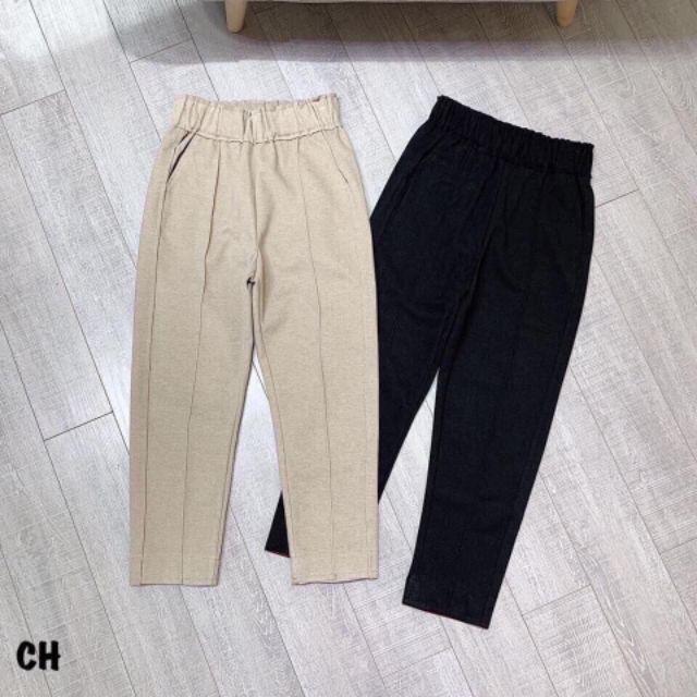 Quần baggy gân giữa dạ hàn dày dặn