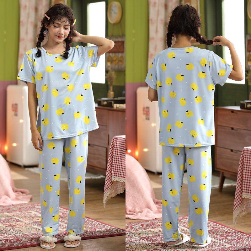 Set Đồ Ngủ Ngắn Tay Form Rộng Phong Cách Trẻ Trung Dành Cho Nữ