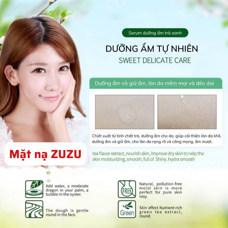 Tinh chất trà xanh ROREC Serum trắng da dưỡng ẩm ngăn ngừa mụn chống lão hoá WINK