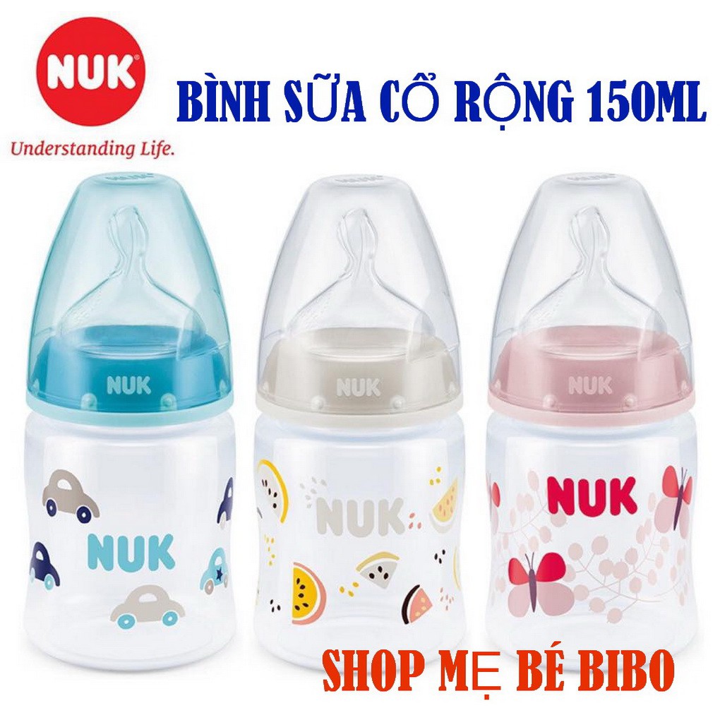 BÌNH SỮA NUK CỔ RỘNG NHỰA PP 150ML