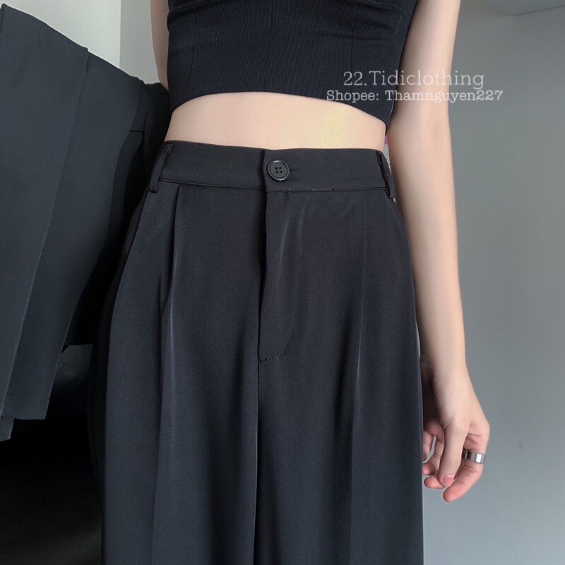 Quần tây Baggy ống suông chất đẹp có BIGSIZE  ulzzang/lưng thun co giãn thoải mái