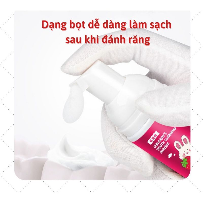 Kem đánh răng tạo bọt cho bé từ 2 tuổi, vị trái cây, nuốt được, mùi thơm bé thích, an toàn tiện lợi