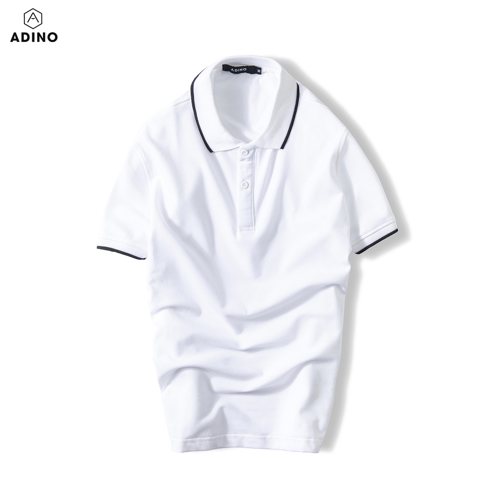 Áo polo nam ADINO 6 màu phối viền vải cotton co giãn dáng công sở slimfit trẻ trung AP70-AP75