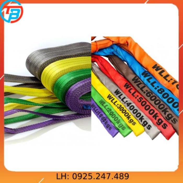 Dây cáp vải cẩu hàng 5 Tấn - bản 125mm - Hệ số 5:1 - 4 Mét CÁP THÉP Thái Bình VinàN