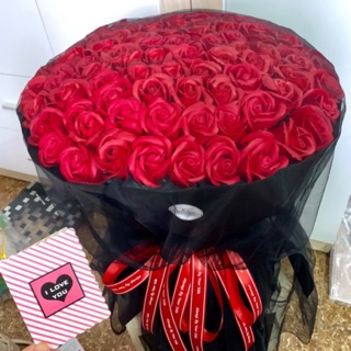 Bó hoa hồng sáp đỏ