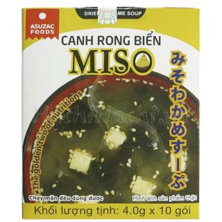 combo 5 hộp (50 gói) canh rong biển Miso (ăn chay được) ASUZAC NHẬT BẢN