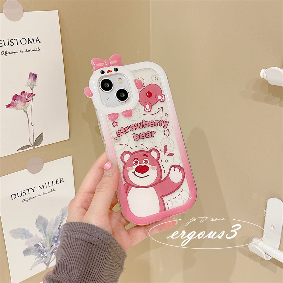 Vỏ điện thoại mang dâu Lotso dễ thương cho Vivo Y12s Y12A Y20 Y20S Y20i Y21 Y21s Y33s Y02s Y16 Y19 Y15A Y15S Y1s Y91C Y91i Y35 T1X Y17 Y15 Y12 Y22 Y22S Y02 V23e V25 V23 V20Pro Y33T Y50 Y30i S1 Y20G Y30G