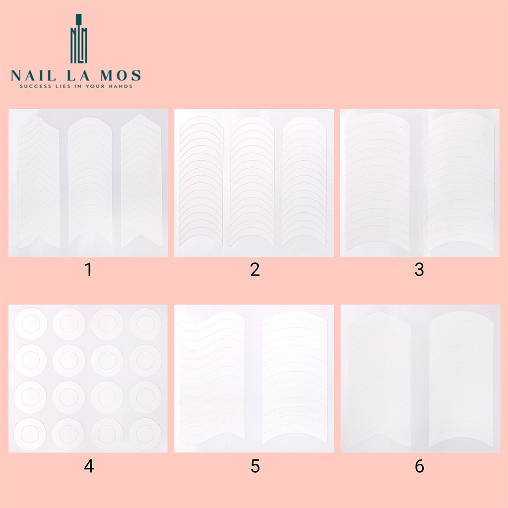 Set 24 tấm gồm 44 mẫu miếng dán hỗ trợ sơn trang trí móng tay - sticker tip guides french nail