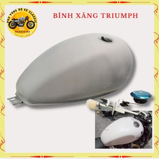 Bình xăng Trium độ xe Classic, thùng xăng lớn khóa lệch dung tích 10 lít chất thép dày dặn bả sẵn matit chỉ việc sơn