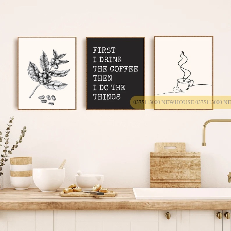 Set tranh canvas trang trí quán cafe CAFE34