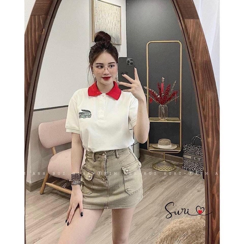 ÁO POLO CÁ SẤU CỔ ĐỨC ĐỎ MS12112