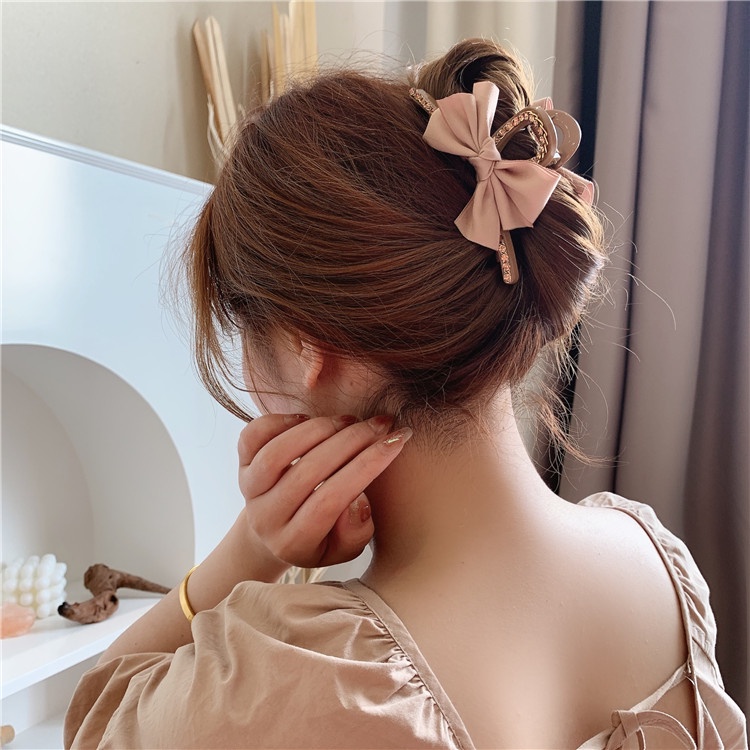Kẹp tóc hình nơ bằng kim loại thời trang thanh lịch cho nữ