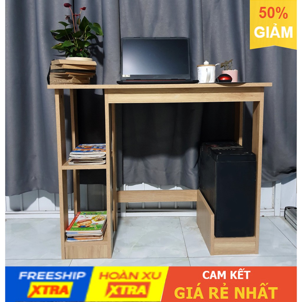 Bàn làm việc, học tập gỗ CN phủ melamine 90x40cm, full phụ kiện siêu đẹp | BigBuy360 - bigbuy360.vn