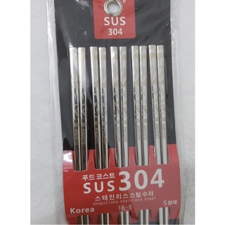 Set 5 Đôi Đũa Inox SUS304 Hàn Quốc