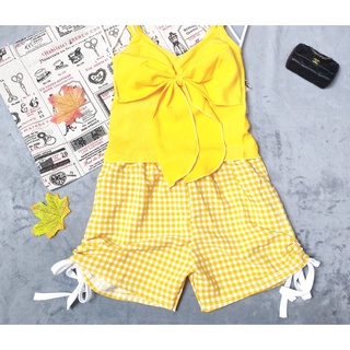 Bộ Lụa Dây Phối Nơ Trước Ngực Bé  (12-18kg) (Giao màu ngẫu nhiên)