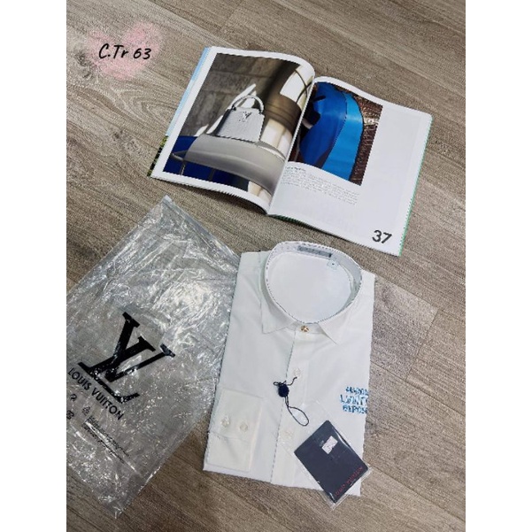 Sơ mi nam LV bản sc thêu chữ ngực 028