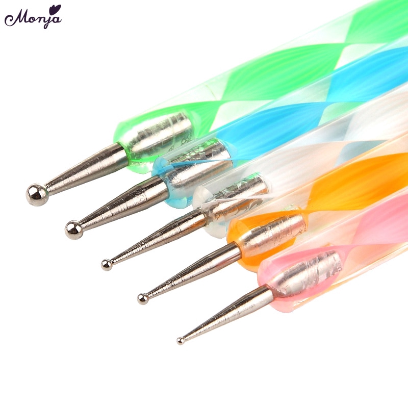 Monja Set 5 Bút Hai Đầu Hỗ Trợ Trang Trí Móng Nghệ Thuật