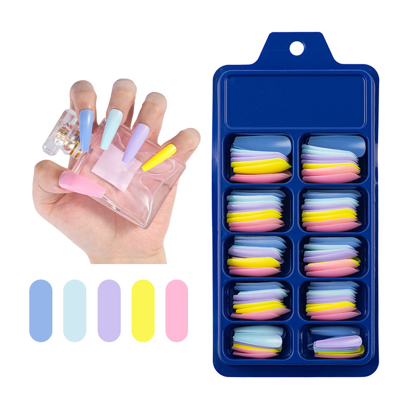 Hộp 100 Móng Tay Giả Màu Sắc Thời Trang
