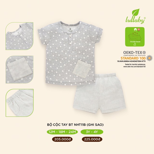 LULLABY BỘ CỘC TAY LULLABY XÔ MẪU MỚI NHẤT HÈ 2020  bé trai bé gái