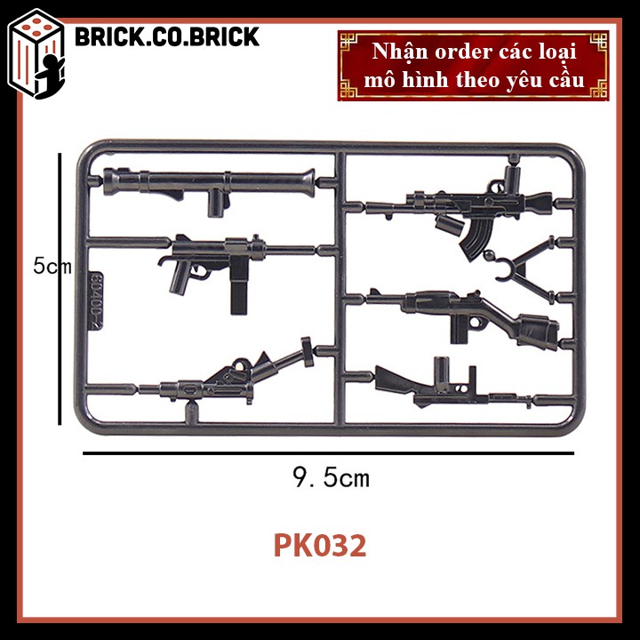 Phụ kiện MOC Army - Vũ Khí Vỉ Súng - Đồ chơi lắp ráp minifig và non-lego mô hình sáng tạo trang trí quân đội - PK032