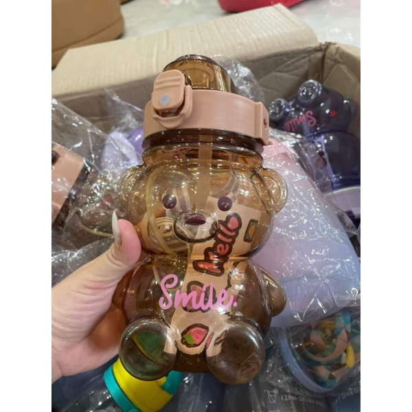 Bình Nước Smile cute dung tích 1 Lít Siêu Dễ Thương