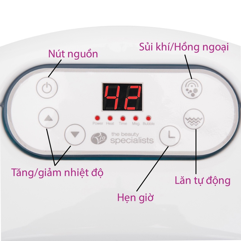 <Nhập khẩu UK>Bồn ngâm chân Massage cao cấp con lăn tự động RIO FTBH7, Bảo hiểm 2 tỷ