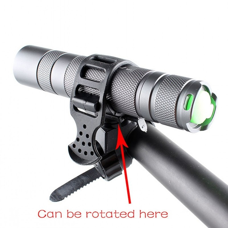 Giá đỡ đèn pin gắn xe đạp/ mô tô bằng cao su xoay 360 độ chống nước/ chống trượt có thể điều chỉnh