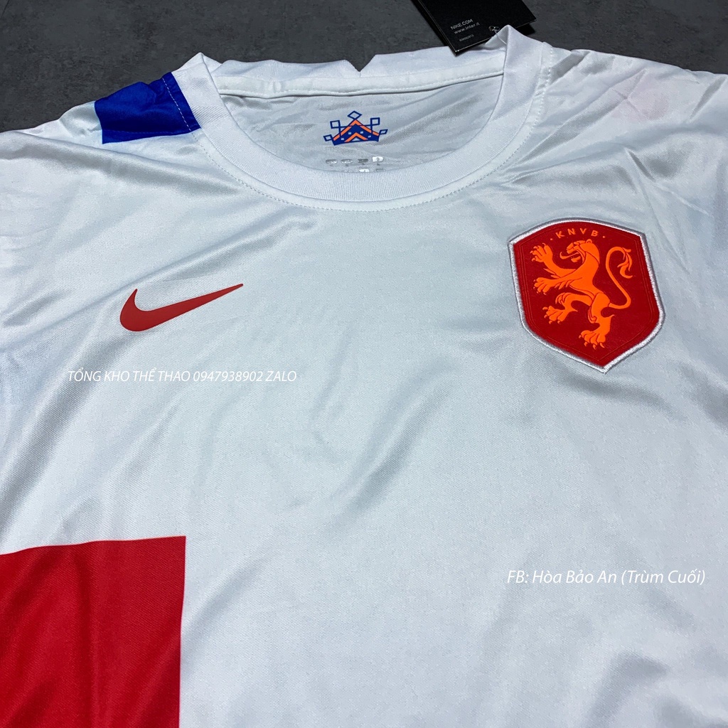 Set Bộ Quần Áo Bóng Đá Đội Tuyển Hà Lan WC 2022 Màu Trắng Caro - Vải Thái Chuẩn Áo Thi Đấu - Áo Đá Banh Hà lan