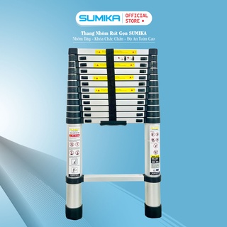Thang nhôm rút gọn SUMIKA SK380 - Màu đen cao 3,8m, rút gọn 0.88m, tải trọng 300kg