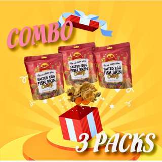 [COMBO 3 GÓI HOT TREND 2019] BIM BIM DA CÁ CHIÊN GIÒN SUN SNACK 100G VỊ TRỨNG MUỐI GIÁ SOCK, DRY FISH SKIN SALTEG EGG