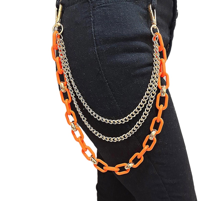 Youyo Dây Xích Nhiều Màu Sắc Gắn Túi Quần Jean Phong Cách Hip Hop Rock