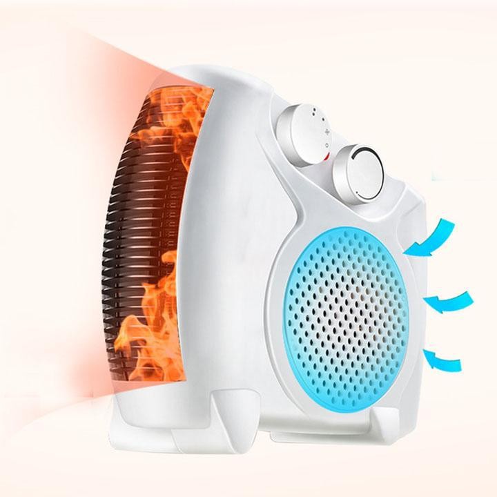 Máy Sưởi Ấm Mini , Quạt Sưởi Ấm 2 Chiều An Toàn Tiết Kiệm Điện