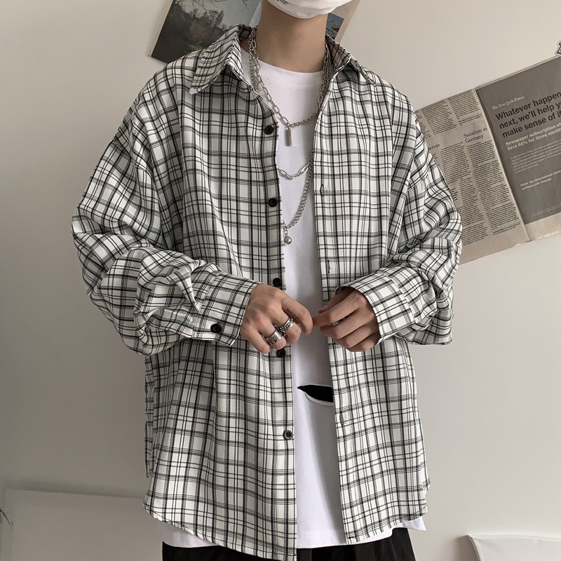 Áo sơ mi nam dài tay form rộng Kẻ Sọc 2021, áo sơ mi nam hàn quốc dài tay Unisex | BigBuy360 - bigbuy360.vn