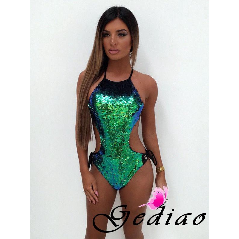 Bộ bikini liền thân có mút nâng đính xê quin quyến rũ cho nữ | BigBuy360 - bigbuy360.vn