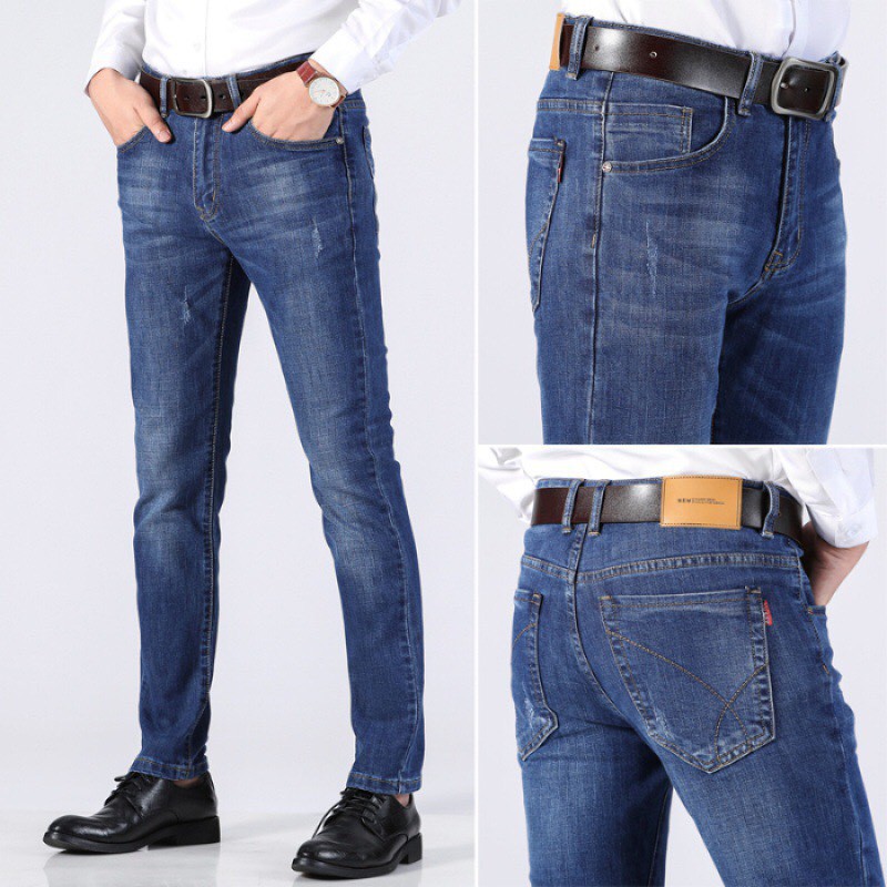 Quần Jean Nam Chất Bò VẢI CO GIÃN 5 màu hàng công ty cao cấp size 27-35