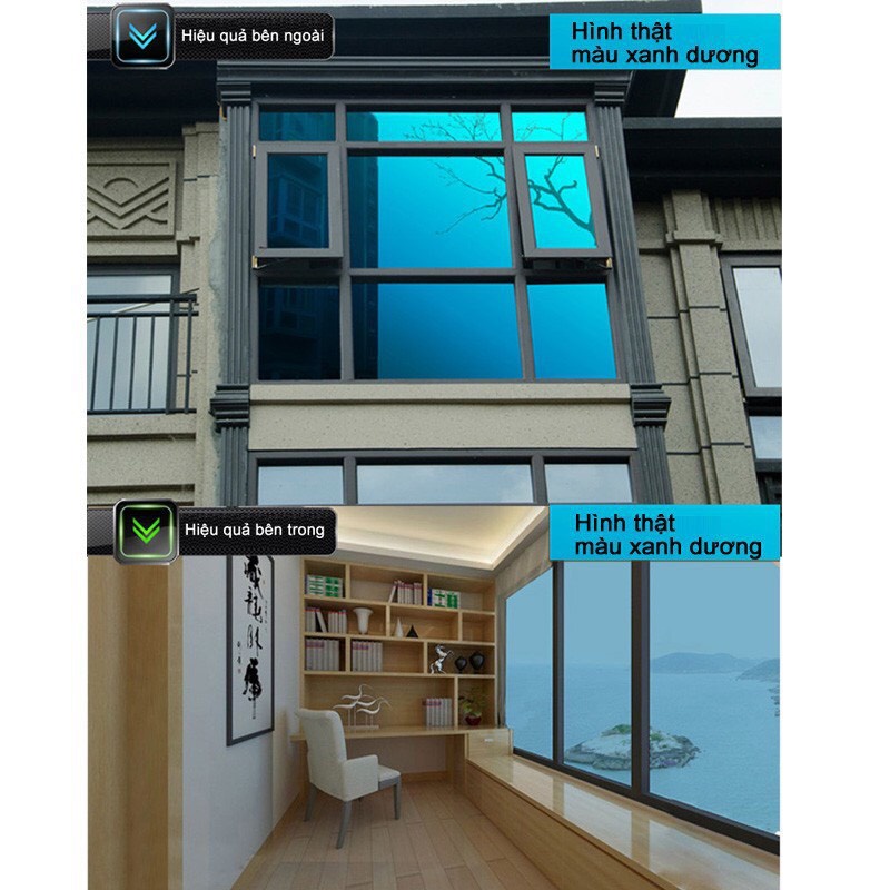 Giấy dán kính chống nắng nóng cửa sổ UV, phim cách nhiệt decal phản quang, decan chống nhìn trộm cửa kính