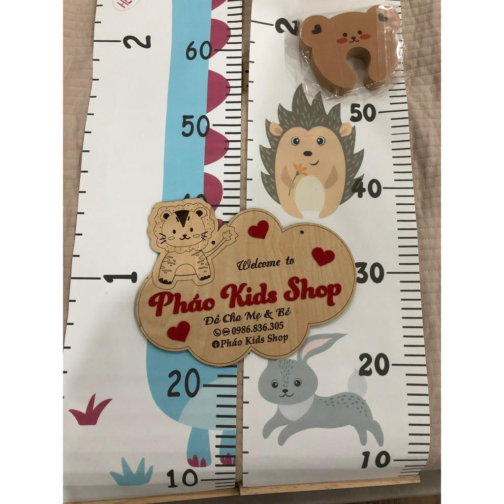 Thước Đo Chiều Cao Treo Tường Bằng Vải Canvas Cho Bé Dài 2m