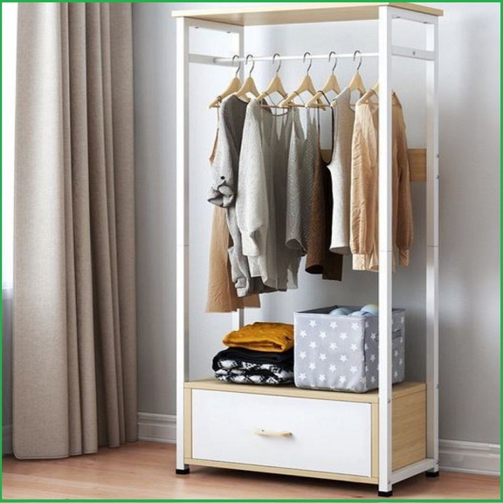 Tủ trống khung thép mặt gỗ MDF ngang 60cm - Tủ treo quần áo - Khung treo quần áo | BigBuy360 - bigbuy360.vn