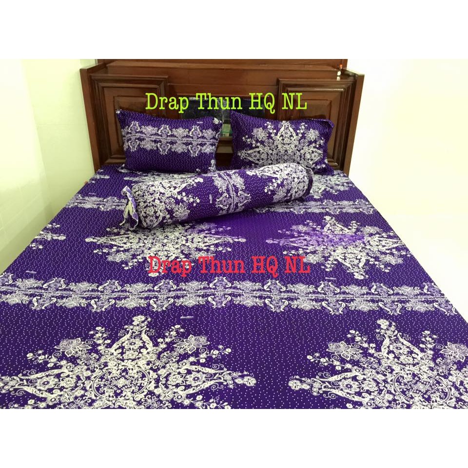 Drap thun Hàn Quốc ( bộ: 2 áo gối, 1 gối ôm, drap)