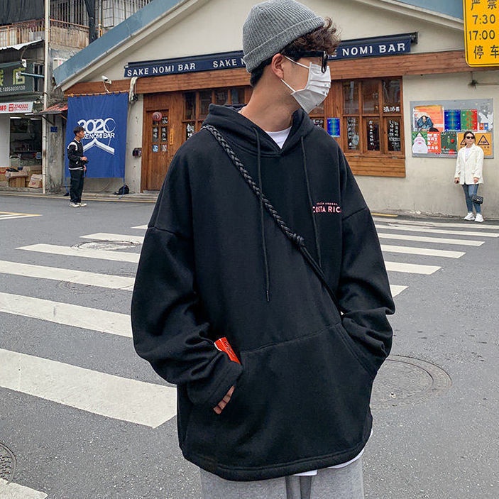 Áo Hoodie Dáng Rộng In Họa Tiết Thời Trang Thu Đông Hàn Quốc Mới Cho Nam