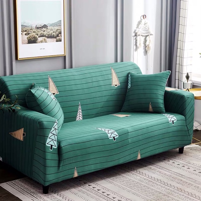 TẤM BỌC GHẾ SOFA hoạ tiết cây thông xanh cho ghế 1,2,3,4 chỗ