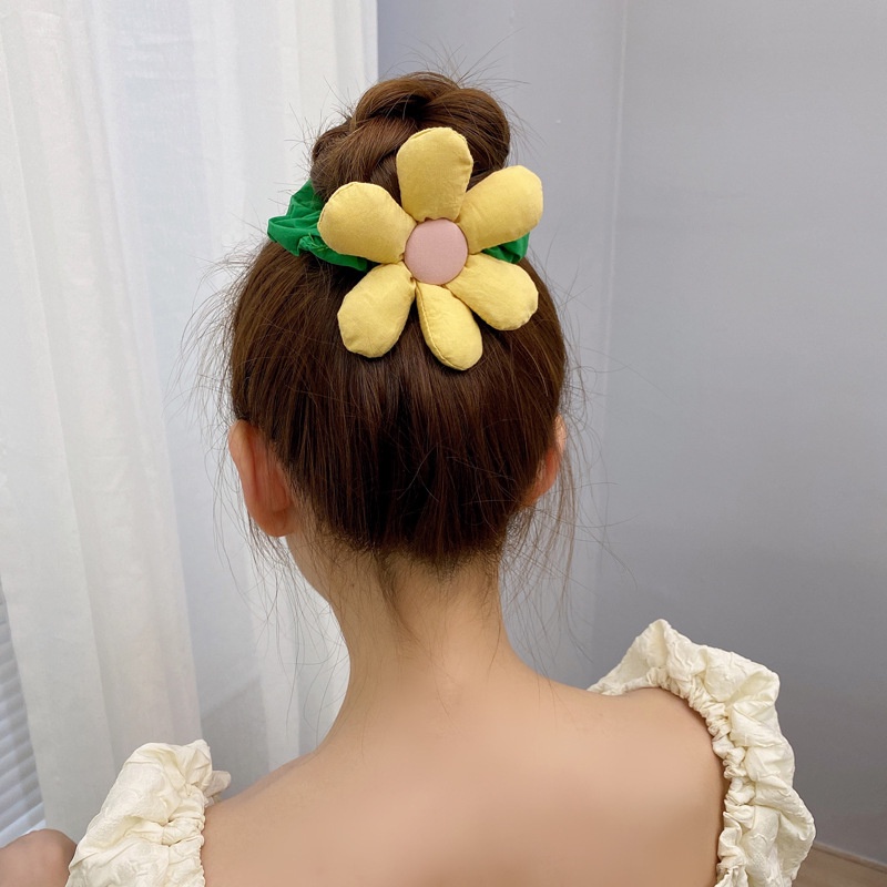Dây buộc tóc hình hoa ngọt ngào dễ thương phong cách Hàn Quốc