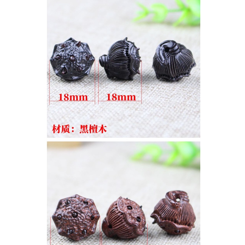 Hộp Gỗ Đàn Hương Hình Hoa Sen Màu Đỏ Làm Mặt Dây Chuyền Thủ Công DIY