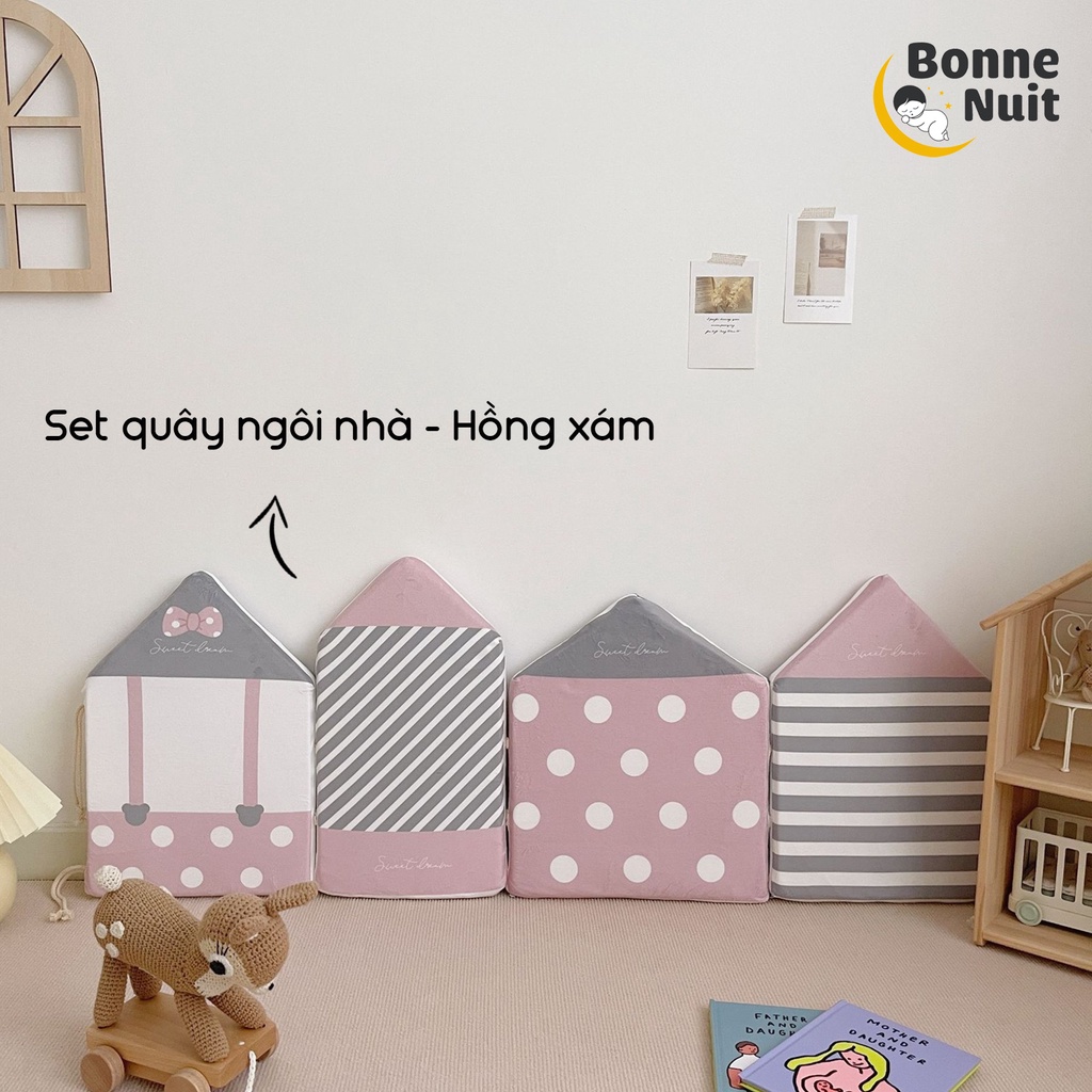 Set quây ngôi nhà 4 miếng vừa đảm bảo an toàn vừa trang trí phòng cho bé